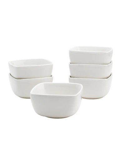 Tabletops Gallery Classic Square Cereal Bowls, Set of 6, Service For 6