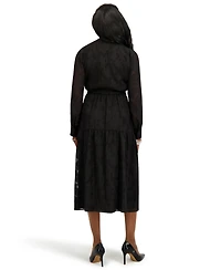 Kasper Women's Soft V-Neck Tiered Midi Dress