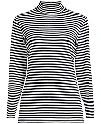 Lands' End Plus Relaxed Cotton Long Sleeve Mock Turtleneck
