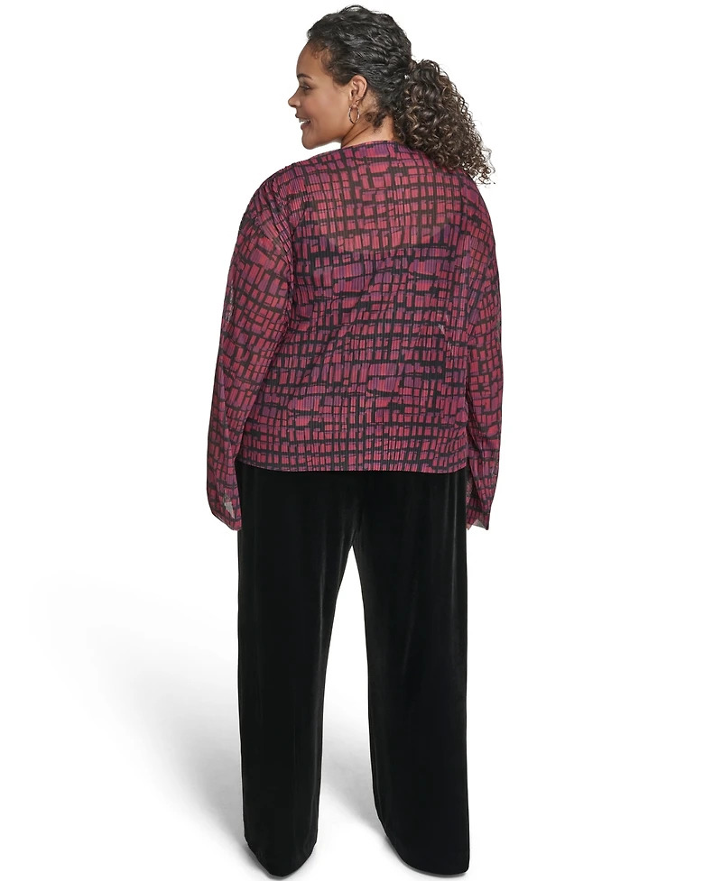 Calvin Klein Plus Printed Long Sleeves Top