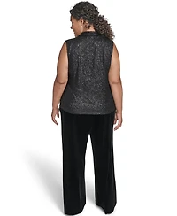 Calvin Klein Plus Sequined V-Neck Top
