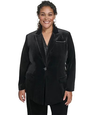 Calvin Klein Plus Padded One Button Jacket