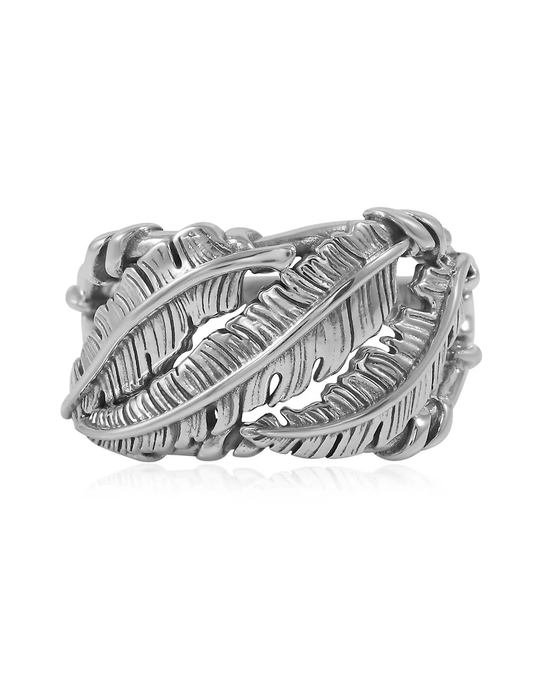 American West Jewelry Sterling Silver 3-Feather Ring