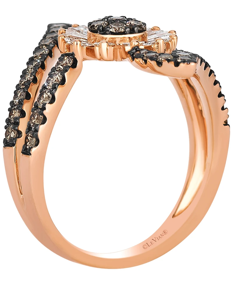 Le Vian Chocolate Diamond (0.37 ct. t.w.) and Vanilla Diamond (0.89 ct. t.w.) Ring in 14K Strawberry Gold