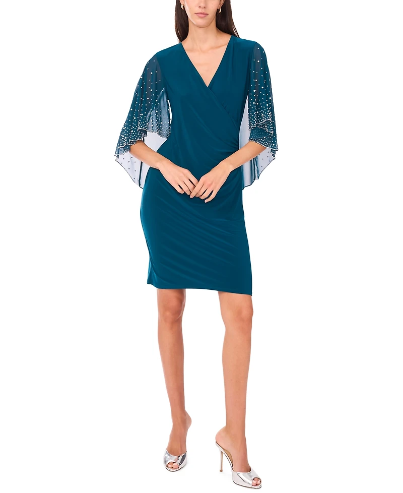 Msk Women's Side Drape Overlay Pull-On Dress