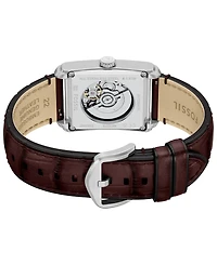 Fossil Men's Carraway Automatic Brown Croco Leather Watch, 30mm
