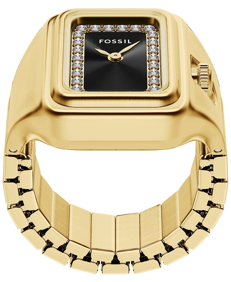 Fossil Women's Raquel Watch Ring Two-Hand Gold-Tone Stainless Steel Watch,14mm