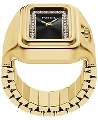 Fossil Women's Raquel Watch Ring Two-Hand Gold-Tone Stainless Steel Watch,14mm