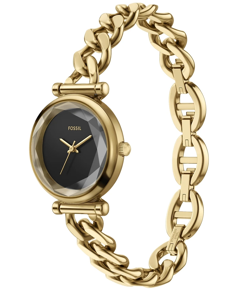 Fossil Women's Carlie Three-Hand Gold-Tone Stainless Steel Watch