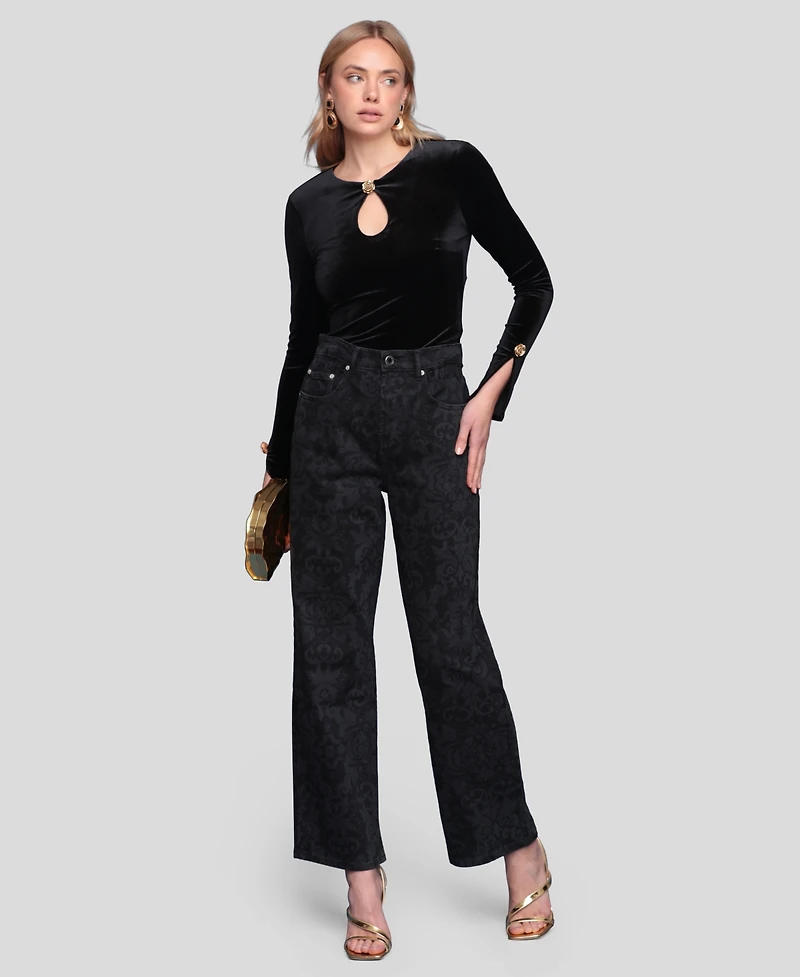 Avec Les Filles Women's Elastic Cinched Jeans