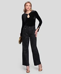 Avec Les Filles Women's Elastic Cinched Jeans
