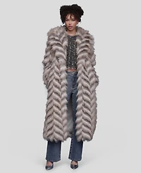 Avec Les Filles Women's Chevron Hook and Eye Coat