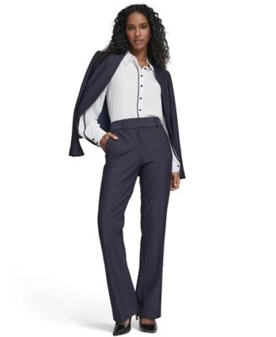Tommy Hilfiger Womens Open Front Jacket Sutton Pants Constrast Trim Button Up Blouse