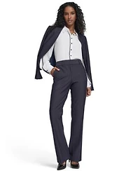 Tommy Hilfiger Womens Open Front Jacket Sutton Pants Constrast Trim Button Up Blouse