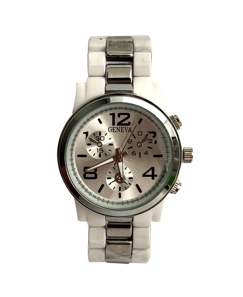 Olivia Pratt White and Silver tone Women Watch