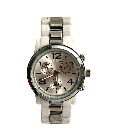 Olivia Pratt White and Silver tone Women Watch