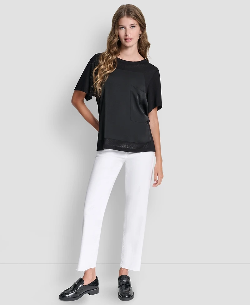 Dkny Women's Crewneck Short Sleeve T-Shirt