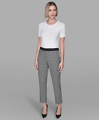Karl Lagerfeld Paris Women's Checkered Straight Ankle Pants