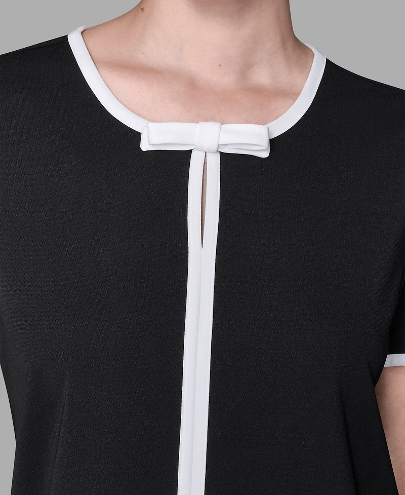 Karl Lagerfeld Paris Women's Short-Sleeve Contrast Piping Top