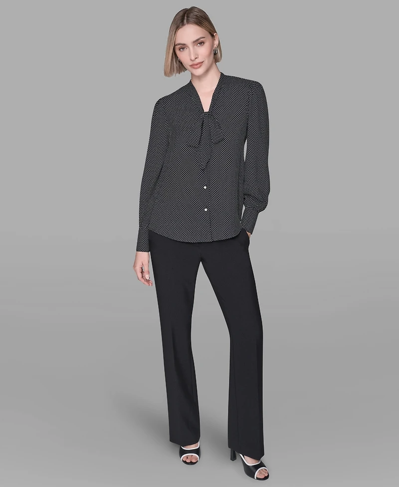 Karl Lagerfeld Paris Women's Long-Sleeve Blouse Top