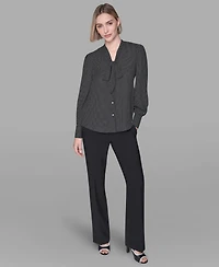 Karl Lagerfeld Paris Women's Long-Sleeve Blouse Top