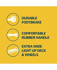 Lifemaster 3-Wheel Kids Scooter with Multi-Color Lights on Deck & Wheels – 5-Height Adjustable Handlebar, Wide Anti-Slip Deck, Child Safety Certified,