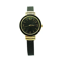 Black Gold Olivia Pratt Every Day Textured Metal Bangle Watch