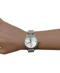 Olivia Pratt Silver Elegant Everyday Rhinestones Bezel Women Watch