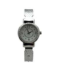 Olivia Pratt Detailed Bright Metallic Elegant Cuff Women Watch, Silver