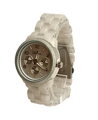 Olivia Pratt Pearl tone Acrylic Band Women Watch