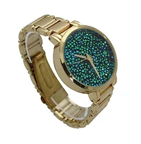 Olivia Pratt Teal Gold Sparkling Face Women Watch