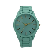 Olivia Pratt Teal Solid Color Large Face Women Watch