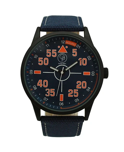 Olivia Pratt Navy Black Denim Band Big Face and Numbers Men Watch
