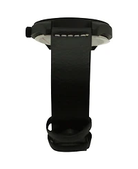 Olivia Pratt Black Black Minimalist Faux Leather Band Men Watch