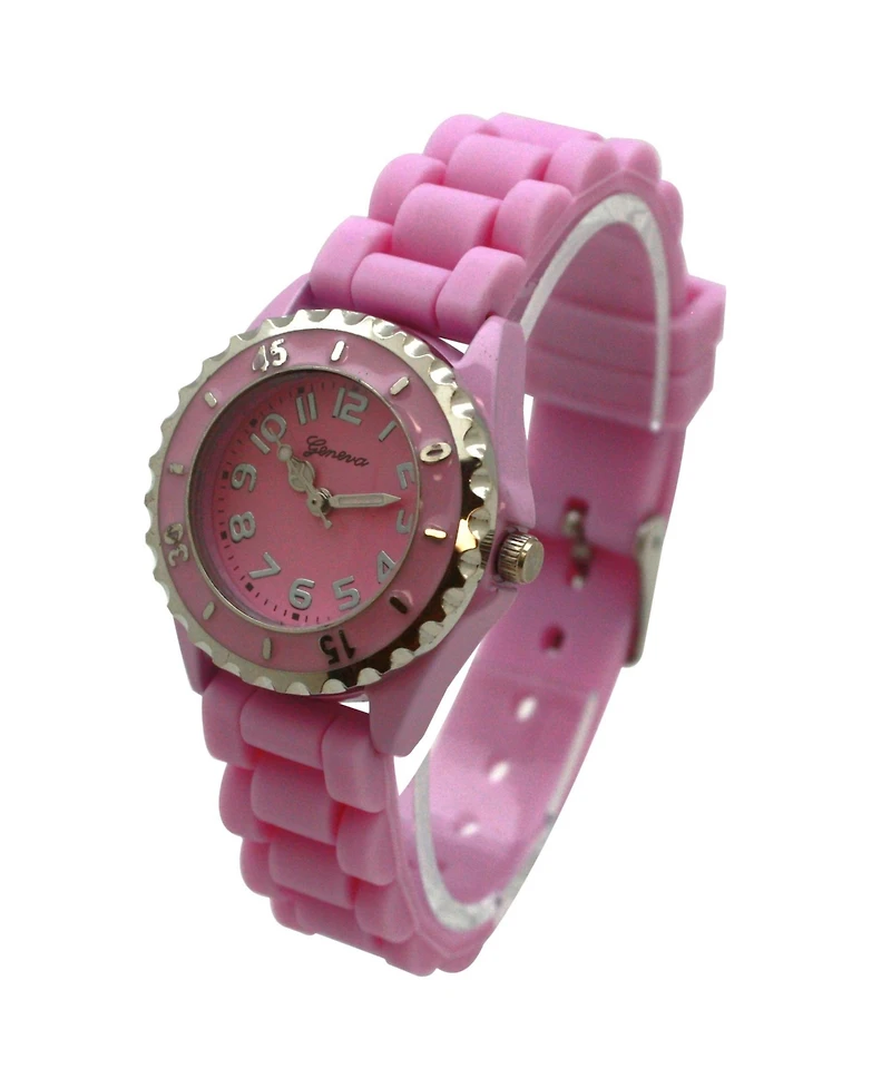 Olivia Pratt Lavender Solid Color Silicone Strap Casual Women Watch