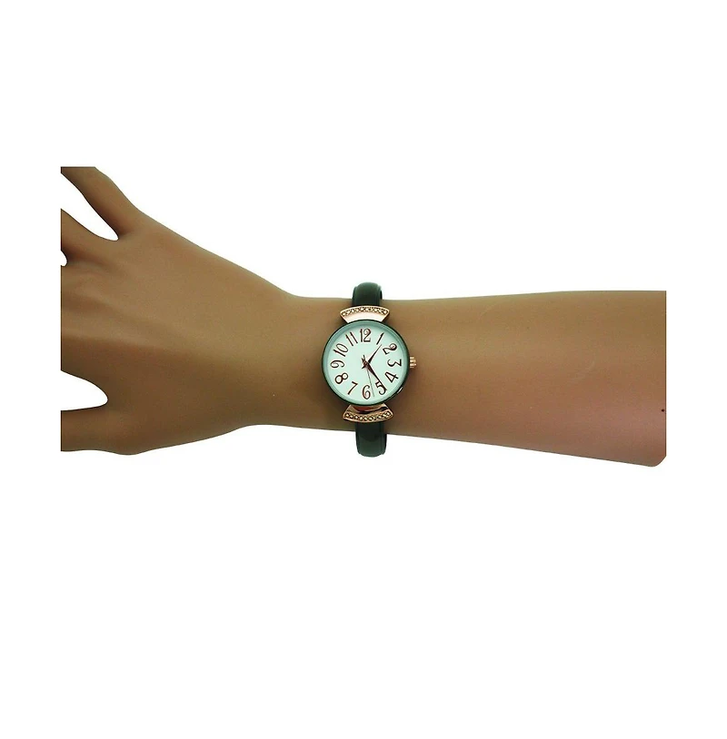 Gunmetal Rose Gold Olivia Pratt Every Day Large Numbers Dial Metal Bangle Watch
