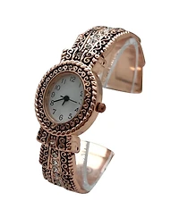 Olivia Pratt Rose Gold New Elegant Textured Bangle Women Watch