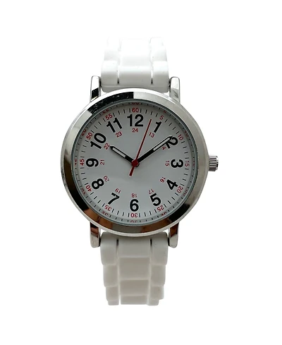 Olivia Pratt White Easy Read Medical Professionals Silicone Band Women Watch