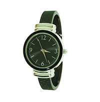 Olivia Pratt Black Silver Olivia Pratt Every Day Textured Metal Bangle Watch
