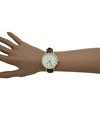 Olivia Pratt Brown Snake Print Leather Strap Watch