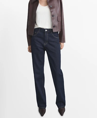Mango Women's Miami Medium-Rise Straight-Fit Jeans