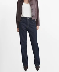 Mango Women's Miami Medium-Rise Straight-Fit Jeans