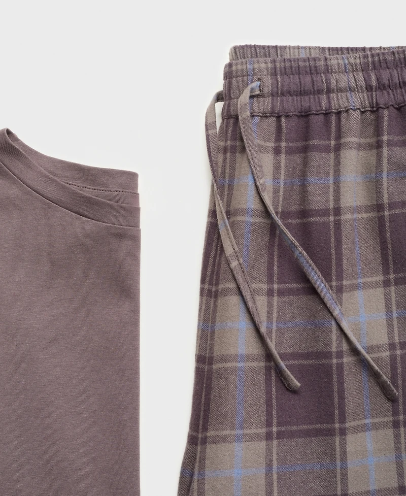 Mango Women's Two-Piece Flannel Check Pajamas