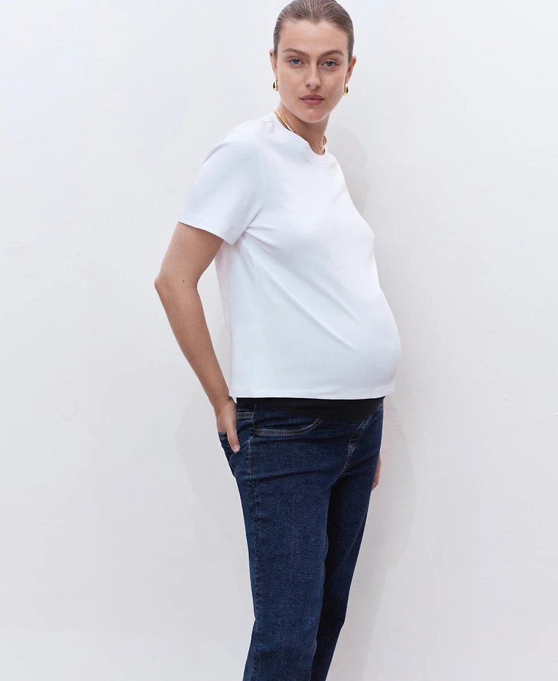 Mango Women's Maternity Flared Cropped Jeans