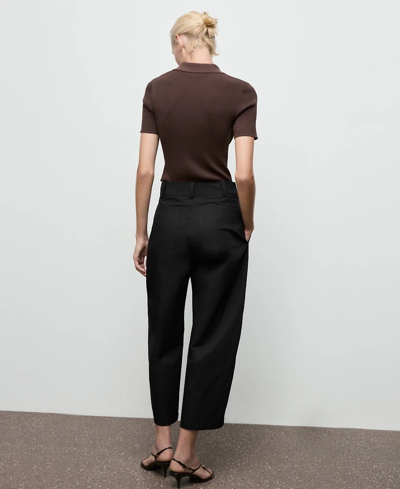 Mango Women's High-Waisted Balloon Pants