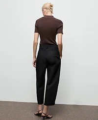 Mango Women's High-Waisted Balloon Pants