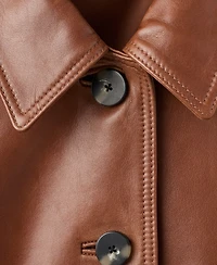 Mango Women's Leather Bomber Jacket
