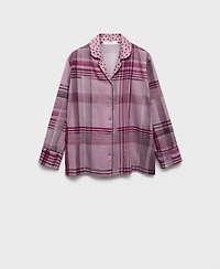 Mango Women's Piping Detail Printed Pajama Shirt