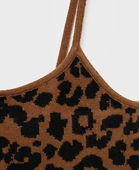 Mango Women's Leopard-Print Knitted Top