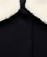 Mango Women's Borg Collar Wool Blend Jacket
